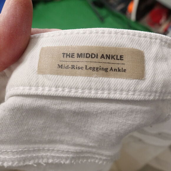 ADRIANO GOLDSCHMIED THE MIDDI ANKLE WHITE DENIM JEANS WOMENS SZ 28 28R - Picture 14 of 15